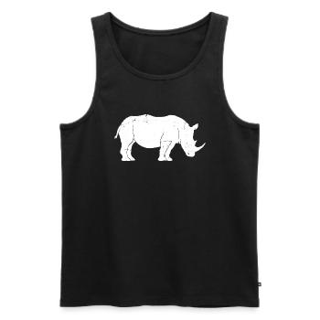 Rhino Sketch Rhinoceros Safari Wildtierliebhaber - Männer Premium Bio Tank Top - Schwarz - Vorne - Michal (187cm)