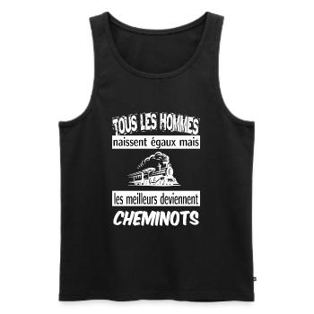 les meilleurs deviennent cheminots - Débardeur bio Premium Homme - noir - Devant - Michal (187cm)