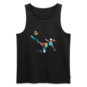 Soccer ,Joueur de soccer, Soccer féminin,graffiti - Débardeur bio Premium Homme - noir - Devant - Michal (187cm)