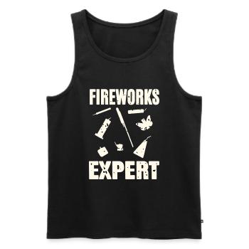 Fireworks - Männer Premium Bio Tank Top - Schwarz - Vorne - AI Model Male 178 light (178cm)