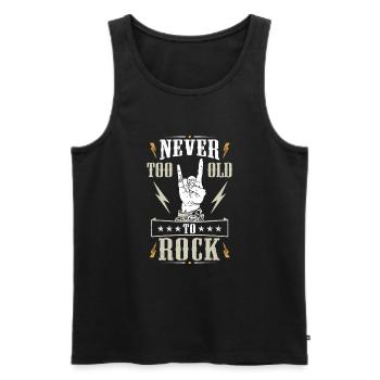 Never Too Old To Rock - Men's Premium Organic Tank Top - black - Front - AI Model Male 178 light (178cm)