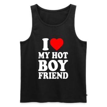 i love my hot boyfriend - Men's Premium Organic Tank Top - black - Front - Michal (187cm)