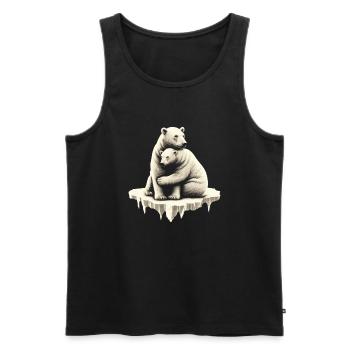 Ours polaires amoureux - Débardeur bio Premium Homme - noir - Devant - AI Model Male 178 light (178cm)