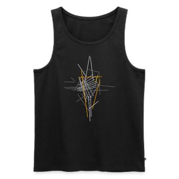 abstract - Men's Premium Organic Tank Top - black - Front - AI Model Male 178 light (178cm)