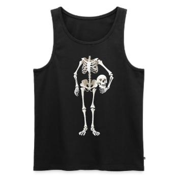 Skeleton Costume Skull Skull - Men's Premium Organic Tank Top - black - Front - AI Model Male 178 light (178cm)