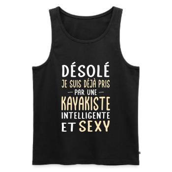 Désolé déjà pris par une kayakiste sexy - Débardeur bio Premium Homme - noir - Devant - Michal (187cm)