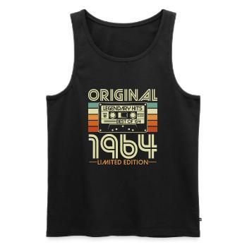 Original 1964 Jahrgang Vintage Geburtstag Retro - Männer Premium Bio Tank Top - Schwarz - Vorne - Michal (187cm)
