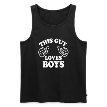 This guy loves boys - Men's Premium Organic Tank Top - black - Front - AI Model Male 178 light (178cm)