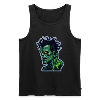 Monstre vert Halloween 3 - Débardeur bio Premium Homme - noir - Devant - AI Model Male 178 light (178cm)