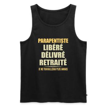 Paraglider feiert seinen Ruhestand mit Humor - Männer Premium Bio Tank Top - Schwarz - Vorne - Michal (187cm)