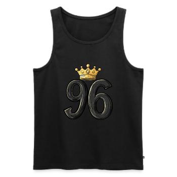 96 Nombre Couronne - Débardeur bio Premium Homme - noir - Devant - AI Model Male 178 light (178cm)