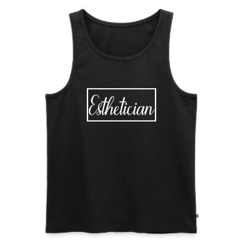 Cadeau d'esthéticienne diplômée fière d'esthéticienne - Débardeur bio Premium Homme - noir - Devant - Michal (187cm)