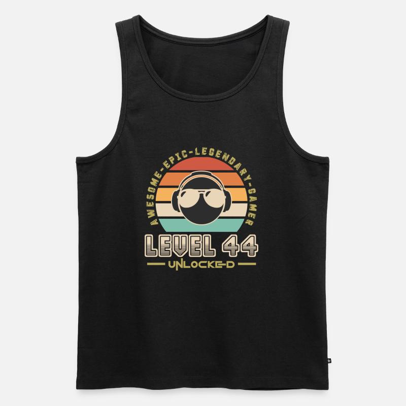 Stufe 44 - Männer Premium Bio Tank Top - Schwarz