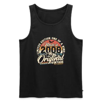 2008 Vintage Vintage Retro Birthday Gift - Men's Premium Organic Tank Top - black - Front - Michal (187cm)