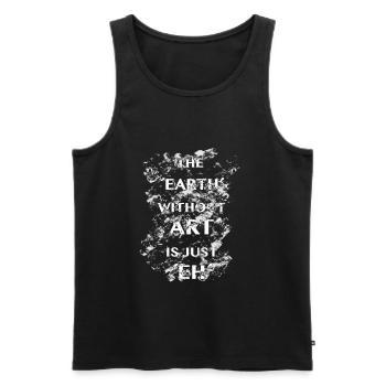 The World without Art is just `Eh` - Banksy quote - Men's Premium Organic Tank Top - black - Front - AI Model Male 178 light (178cm)