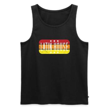 Latin House Musik Retro Remix - Männer Premium Bio Tank Top - Schwarz - Vorne - AI Model Male 178 light (178cm)