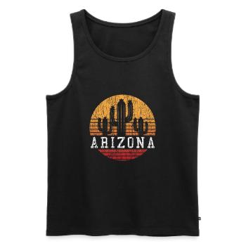 Arizona - Vintage Retro Cactus USA - Men's Premium Organic Tank Top - black - Front - Michal (187cm)