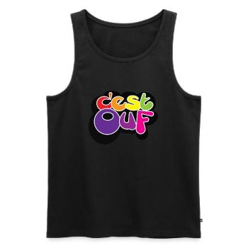 IT'S PHEW - Men's Premium Organic Tank Top - black - Front - AI Model Male 178 light (178cm)