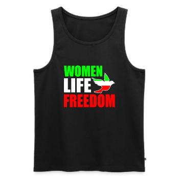 Women life freedom - Débardeur bio Premium Homme - noir - Devant - Michal (187cm)