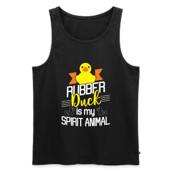 Canard en caoutchouc est mon esprit animal - Canard en caoutchouc - Débardeur bio Premium Homme - noir - Devant - AI Model Male 178 light (178cm)