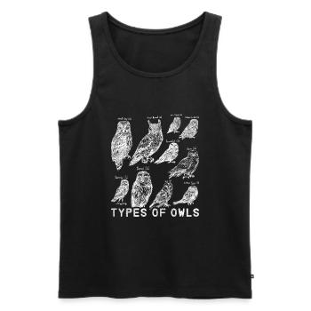 Eule Raubvogel - Männer Premium Bio Tank Top - Schwarz - Vorne - Michal (187cm)