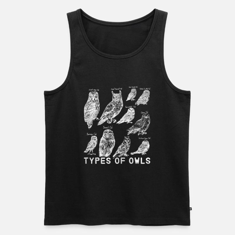 Eule Raubvogel - Männer Premium Bio Tank Top - Schwarz