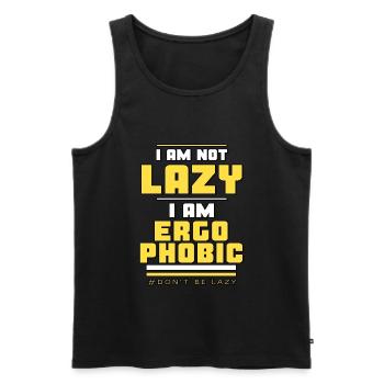 Ergophobic, not lazy. - Men's Premium Organic Tank Top - black - Front - AI Model Male 178 light (178cm)