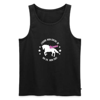 Cheval de Merens Tolles Geschenk Für Pferdemädchen - Männer Premium Bio Tank Top - Schwarz - Vorne - AI Model Male 178 light (178cm)