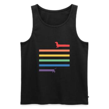 Cooles LGBT Dackel gay pride design Geschenk - Männer Premium Bio Tank Top - Schwarz - Vorne - AI Model Male 178 light (178cm)