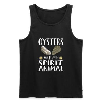 Les huîtres sont mon Animal Funny Oyster Fun - Débardeur bio Premium Homme - noir - Devant - AI Model Male 178 light (178cm)