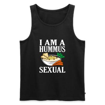 Je suis houmous amants houmous drôles houmous - Débardeur bio Premium Homme - noir - Devant - AI Model Male 178 light (178cm)