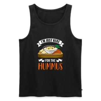 I'm Just Here For The Hummus Funny Hummus - Men's Premium Organic Tank Top - black - Front - AI Model Male 178 light (178cm)