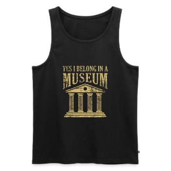Oui, Je suis entendu Dans Un Musée Musée Drôle Pun - Débardeur bio Premium Homme - noir - Devant - Michal (187cm)