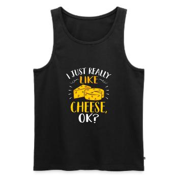 Ich Mag Einfach Käse Für Käseliebhaber Meme - Männer Premium Bio Tank Top - Schwarz - Vorne - Michal (187cm)