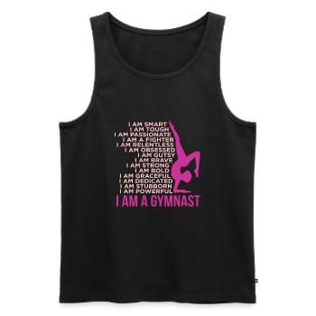 I am a gymnast gymnastics gymnastics - Men's Premium Organic Tank Top - black - Front - AI Model Male 178 light (178cm)