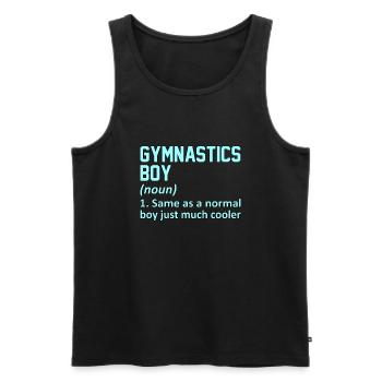 Gymnastique Garçon Définition Gymnaste Amateur de gymnastique - Débardeur bio Premium Homme - noir - Devant - Michal (187cm)