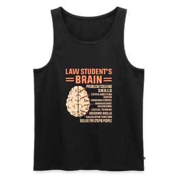 Étudiants de l’examen Brain Lawyer Lawyer de l’étudiant en droit - Débardeur bio Premium Homme - noir - Devant - AI Model Male 178 light (178cm)