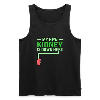Die Niere Ist Hier Unten - Männer Premium Bio Tank Top - Schwarz - Vorne - AI Model Male 178 light (178cm)