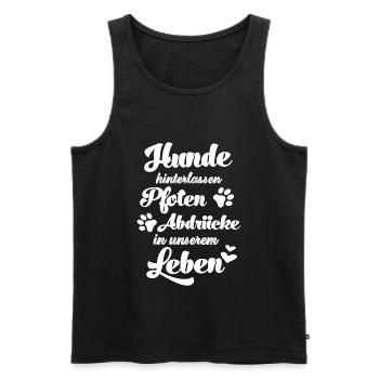 Hunde hinterlassen Pfotenabdrücke in unserem Leben - Männer Premium Bio Tank Top - Schwarz - Vorne - Michal (187cm)