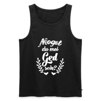 Mogst du mei Ged sein Patenonkel fragen Taufe Baby - Männer Premium Bio Tank Top - Schwarz - Vorne - Michal (187cm)