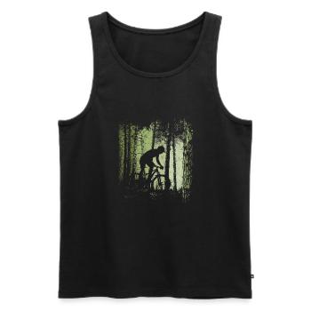 Forest Trail Bicycle Cyclist Offroad Downhill MTB - Men's Premium Organic Tank Top - black - Front - Michal (187cm)