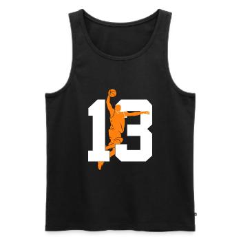 NUMMER 13 BASKETBALL 13. GEBURTSTAG - Männer Premium Bio Tank Top - Schwarz - Vorne - Michal (187cm)