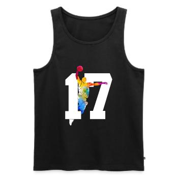 NUMBER 17 BASKETBALL 17TH BIRTHDAY - Men's Premium Organic Tank Top - black - Front - Michal (187cm)