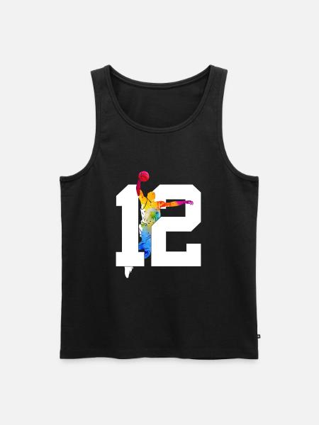 NUMBER 12 BASKETBALL 12TH BIRTHDAY - Men's Premium Organic Tank Top - black