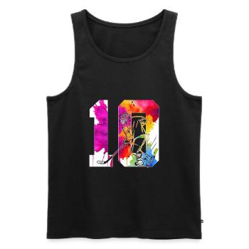 NUMMER 10 EISHOCKEY 10. GEBURTSTAG - Männer Premium Bio Tank Top - Schwarz - Vorne - Michal (187cm)