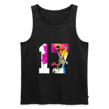 17TH BIRTHDAY BASKETBALL NUMBER 17 - Men's Premium Organic Tank Top - black - Front - Michal (187cm)