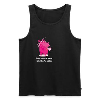 Lustiges Einhorn Unicorn Spruch Geschenk - Männer Premium Bio Tank Top - Schwarz - Vorne - Michal (187cm)