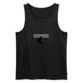 Modell 42 - Steigende Forelle - Männer Premium Bio Tank Top - Schwarz - Vorne - AI Model Male 178 light (178cm)