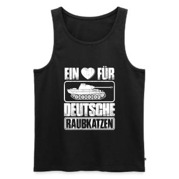 Panzer - Deutsche Raubkatzen - Panzerfahrer - Männer Premium Bio Tank Top - Schwarz - Vorne - Michal (187cm)