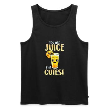 Pun vous êtes le jus le plus mignon - Débardeur bio Premium Homme - noir - Devant - Michal (187cm)
